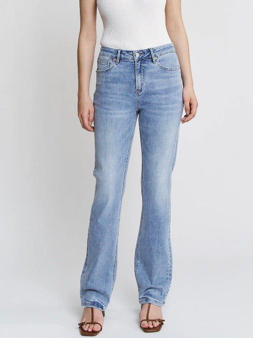 Mica High-Rise Straight Leg Blue Jeans