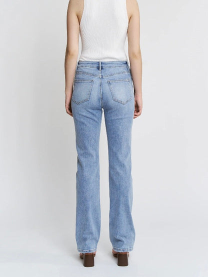 Mica High-Rise Straight Leg Blue Jeans