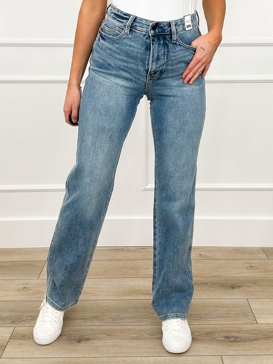 Judy Blue Tatum Tummy Control Slim Straight Leg Jeans - Medium Wash (Non-Distressed)