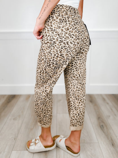 Risen Iris High-Rise Barrel Leg Cropped Jeans - Leopard Print (Non-Distressed)
