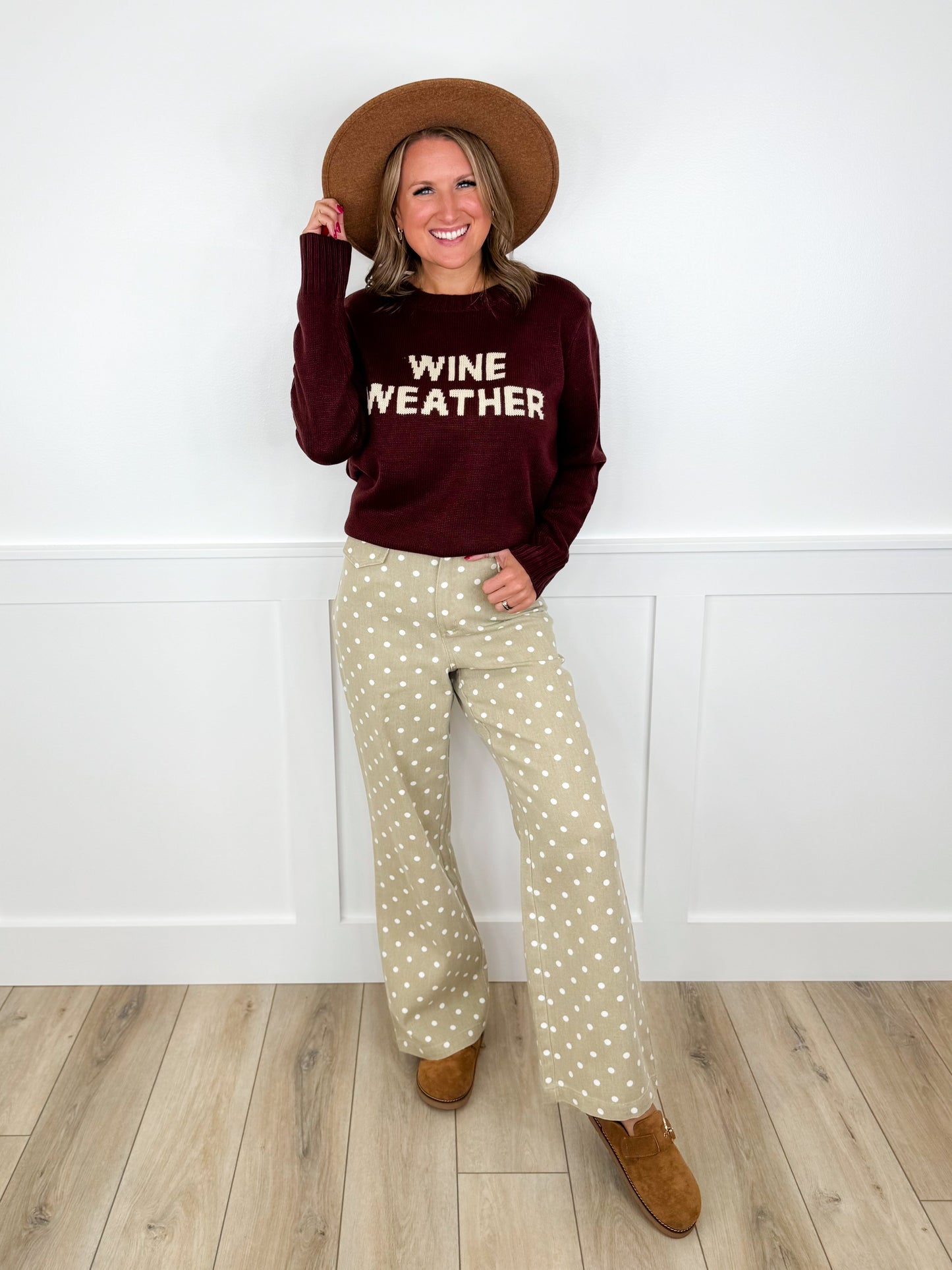 A Fresh Take High-Rise Cotton Wide Leg Sand Avery Mae Bottoms