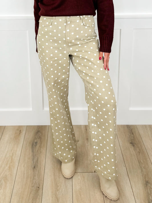 A Fresh Take High-Rise Cotton Wide Leg Sand Avery Mae Bottoms