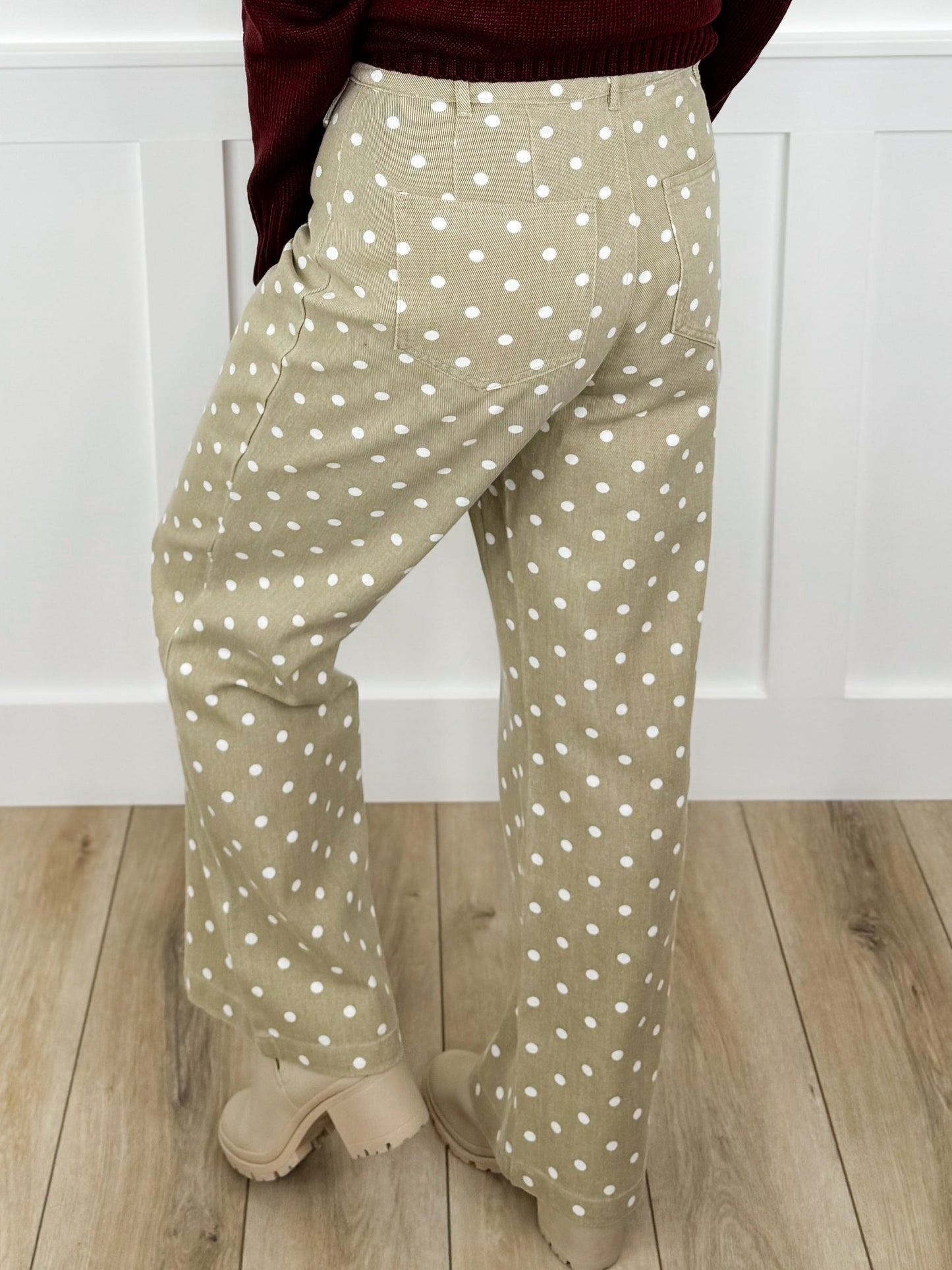 A Fresh Take High-Rise Cotton Wide Leg Sand Avery Mae Bottoms