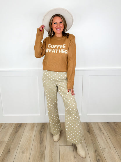 A Fresh Take High-Rise Cotton Wide Leg Sand Avery Mae Bottoms