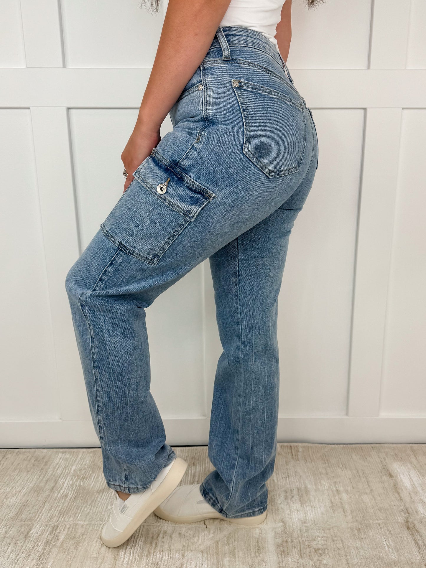 Saige Melissa High-Rise Medium Wash Dad Jeans