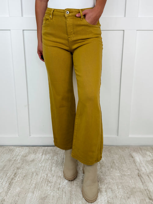 Saige Lisa High-Rise Bootcut Marigold Yellow Jeans