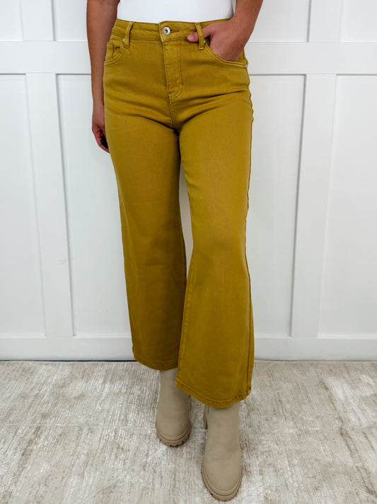 Saige Lisa High-Rise Bootcut Marigold Yellow Jeans