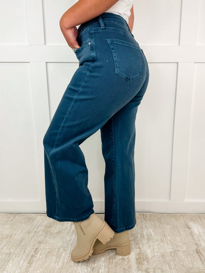 Saige Carla Tummy Control High-Rise Wide Leg Cropped Jeans - 4 colors!