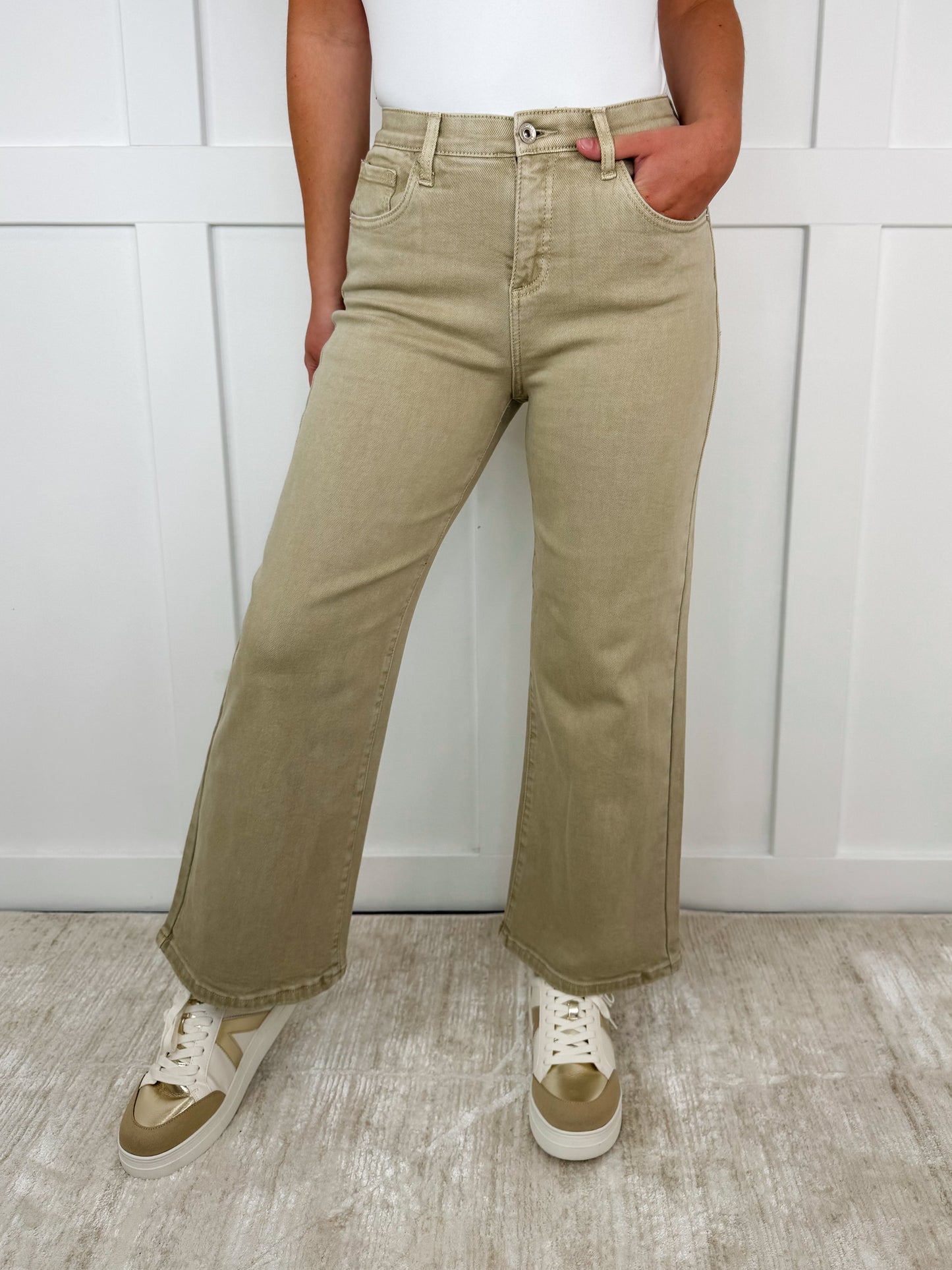 Saige Carla Tummy Control High-Rise Wide Leg Cropped Jeans - 4 colors!