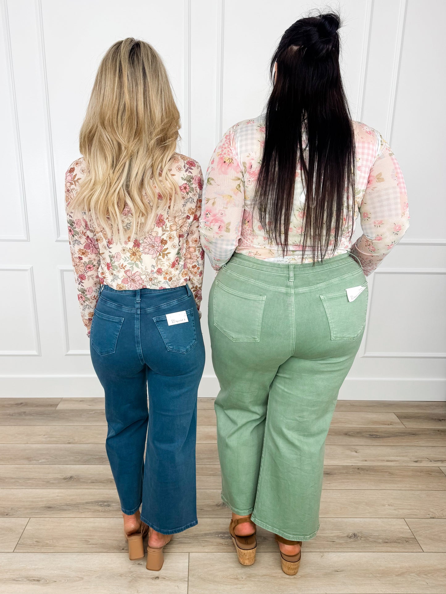 Saige Carla Tummy Control High-Rise Wide Leg Cropped Jeans - 4 colors!