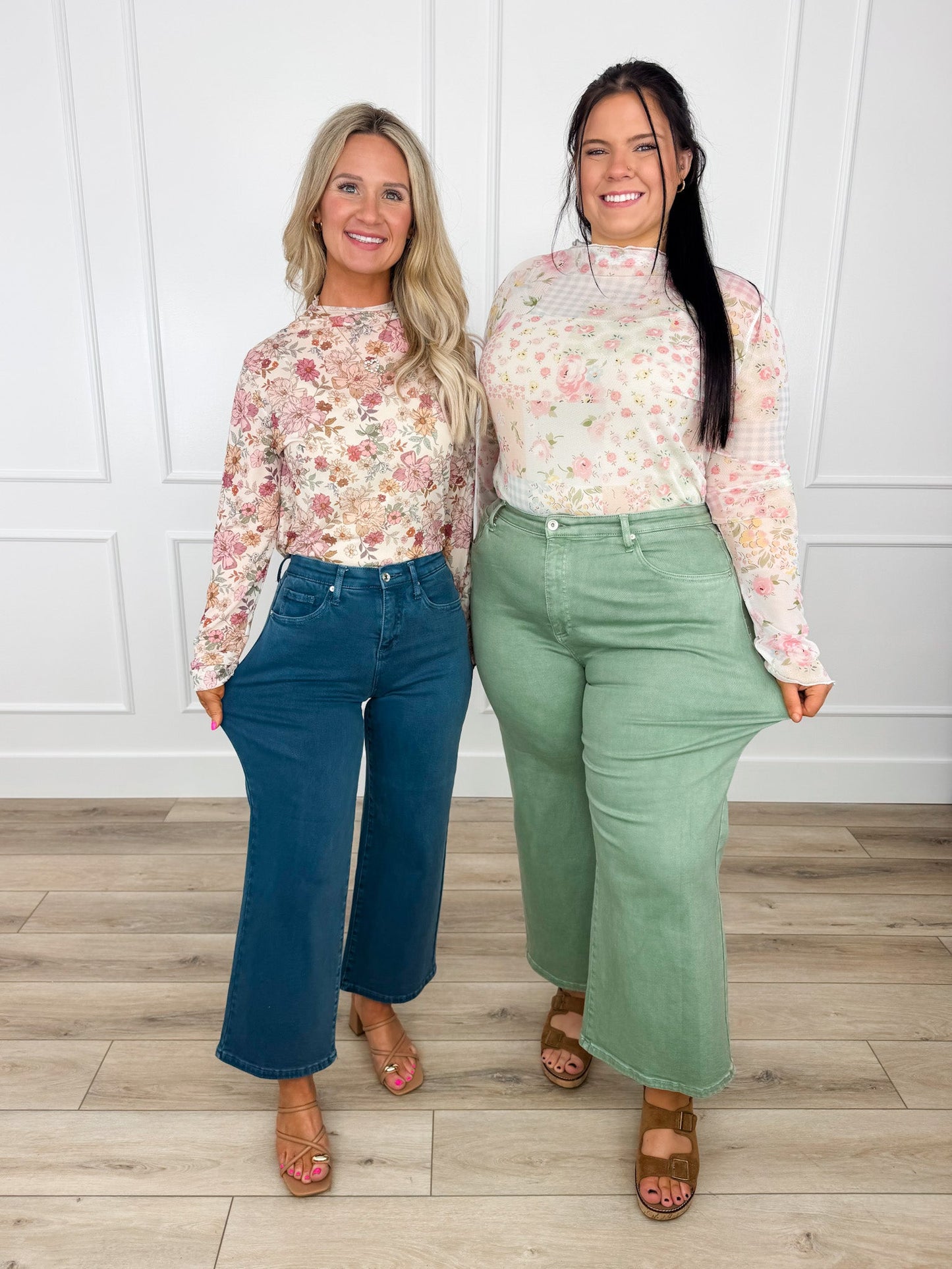 Saige Carla Tummy Control High-Rise Wide Leg Cropped Jeans - 4 colors!