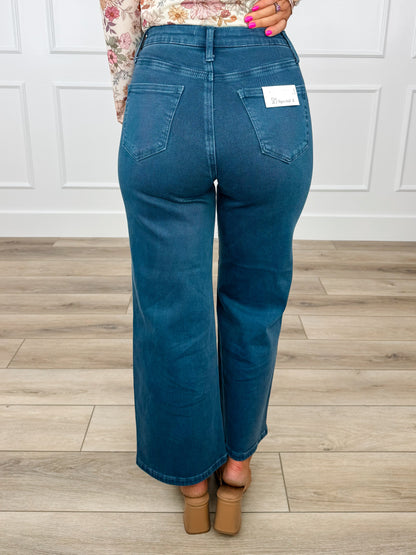 Saige Carla Tummy Control High-Rise Wide Leg Cropped Jeans - 4 colors!