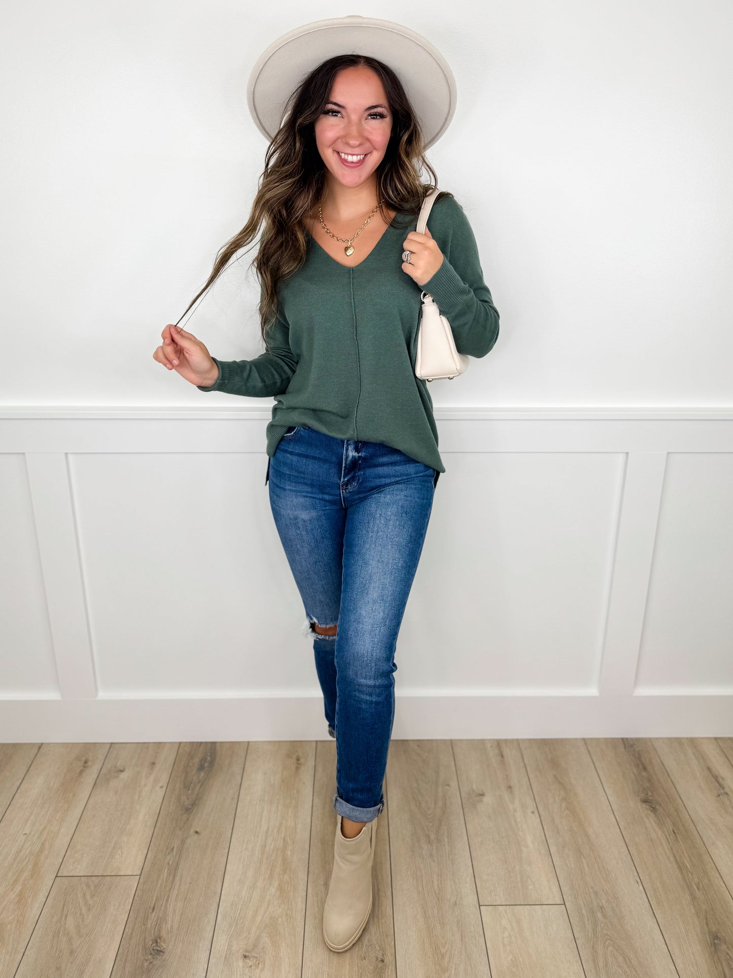 Risen Molly Distressed High-Rise Skinny Dark Wash Jeans