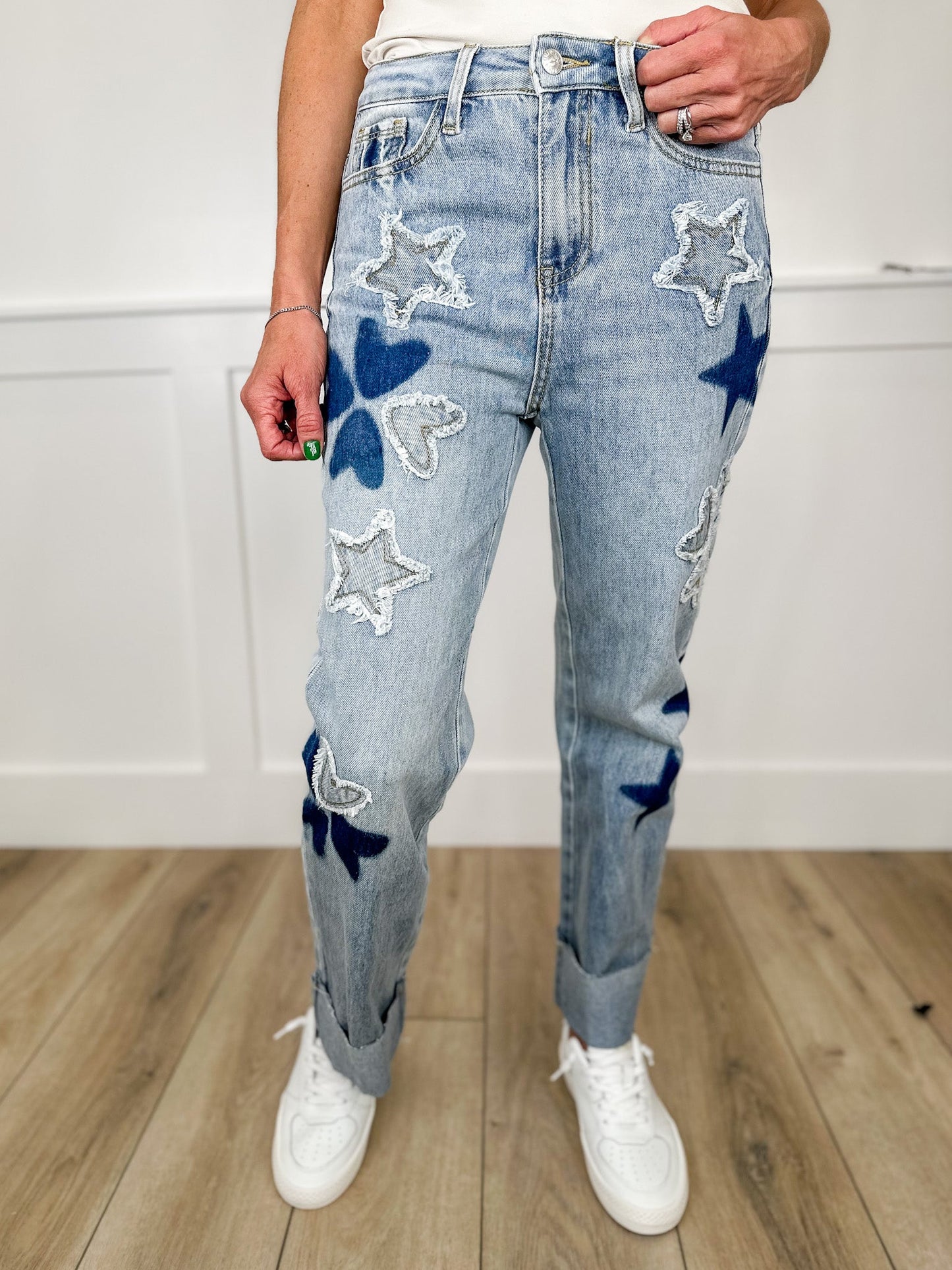Saige Lina High-Rise Straight Leg Jeans - Light Wash (Rigid, Raw Hem, Non-Distressed)