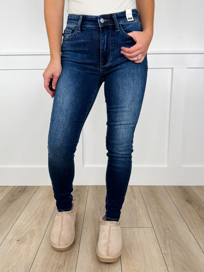 Judy Blue Haven Mid-Rise Thermal Skinny Dark Wash Jeans