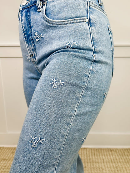 Risen Kayla Tummy Control Wide Leg Jeans - Light Wash (Non-Distressed)