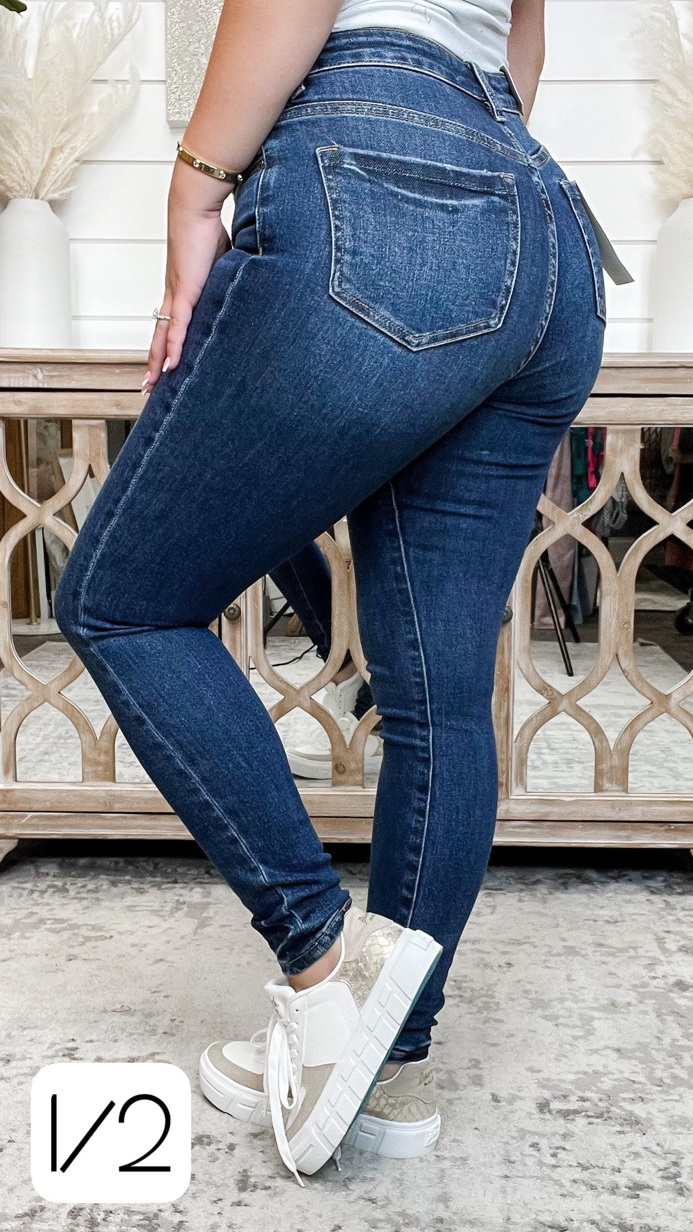 Mila High-Rise Mica Skinny Blue Jeans