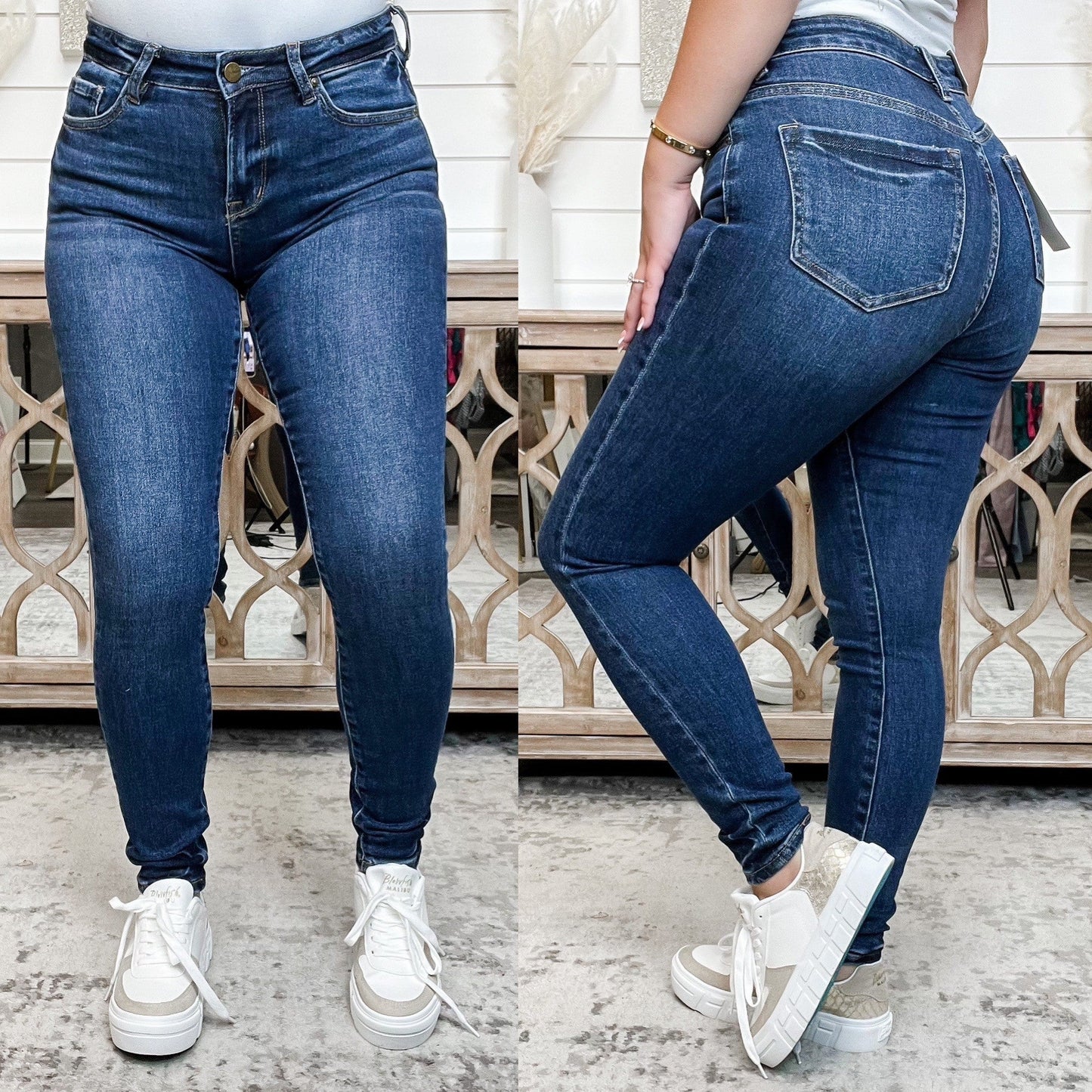 Mila High-Rise Mica Skinny Blue Jeans